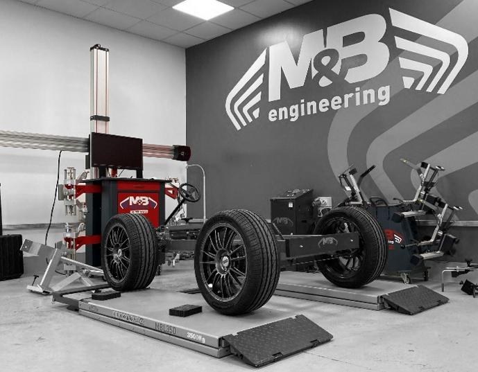 Sistema assetto ruote M&B Engineering su telaio dimostrativo